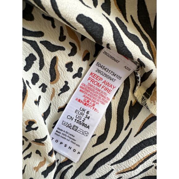Top shop Zebra mini babydoll shirt dress 2 - Picture 6 of 6